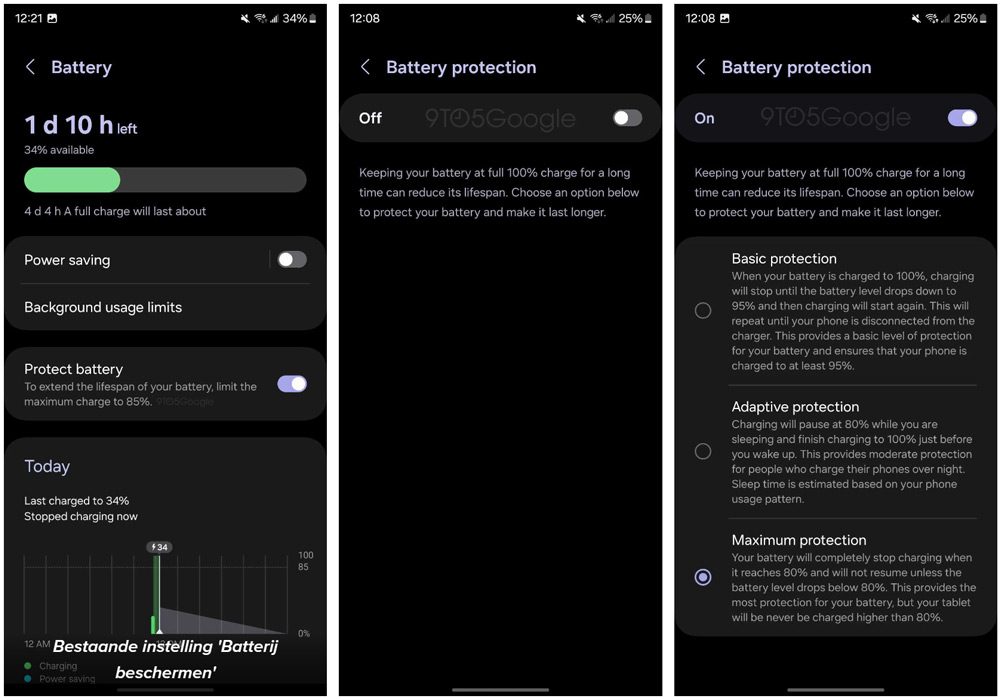 Samsung Galaxy batterijbescherming