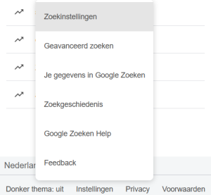 zoekinstellingen in google