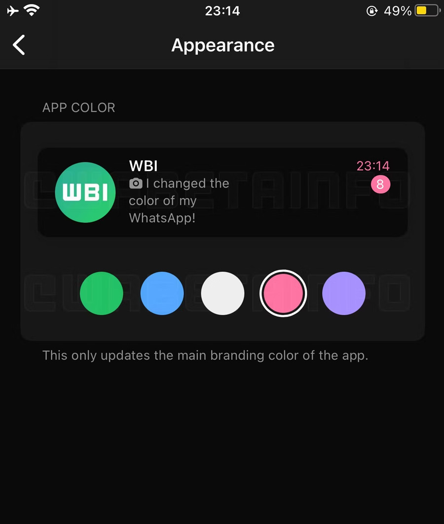 WhatsApp personaliseren kleur