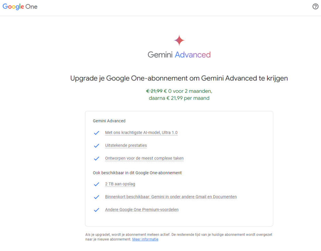 Google Gemini Advanced