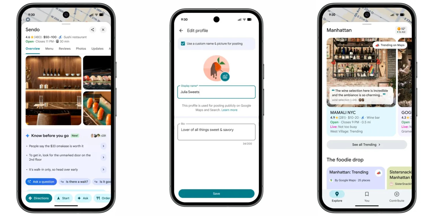 Google Maps AI nickname insidertips