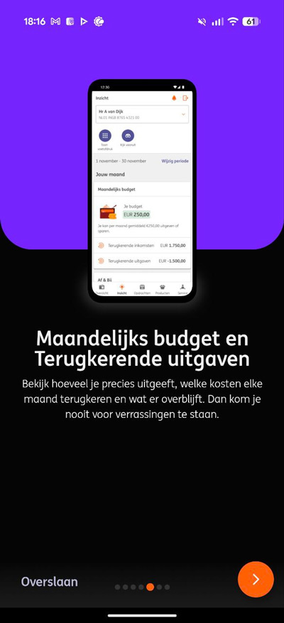 ING app maandelijks budget