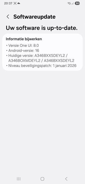 Galaxy A34 januari 2026 update