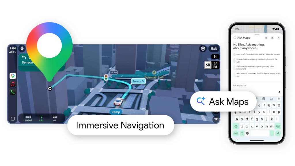 Google Maps krijgt grootste update in jaren: Immersive Navigation en Ask Maps Google Maps immersive navigation header