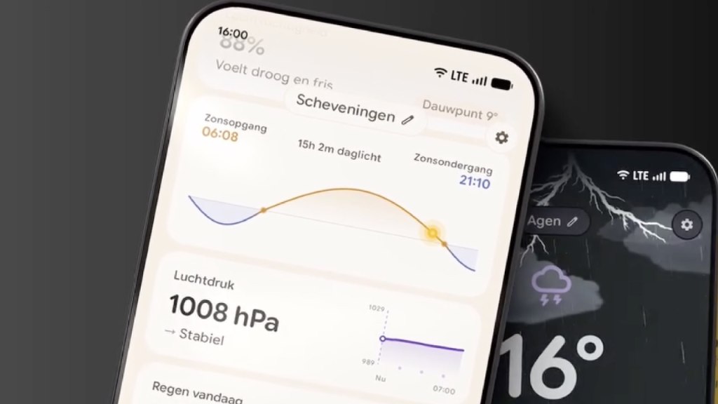 Gradient Weather: weer-app die meebeweegt met het weer Gradient Weather app