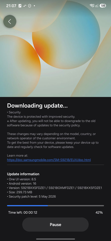 Galaxy S24 mei update