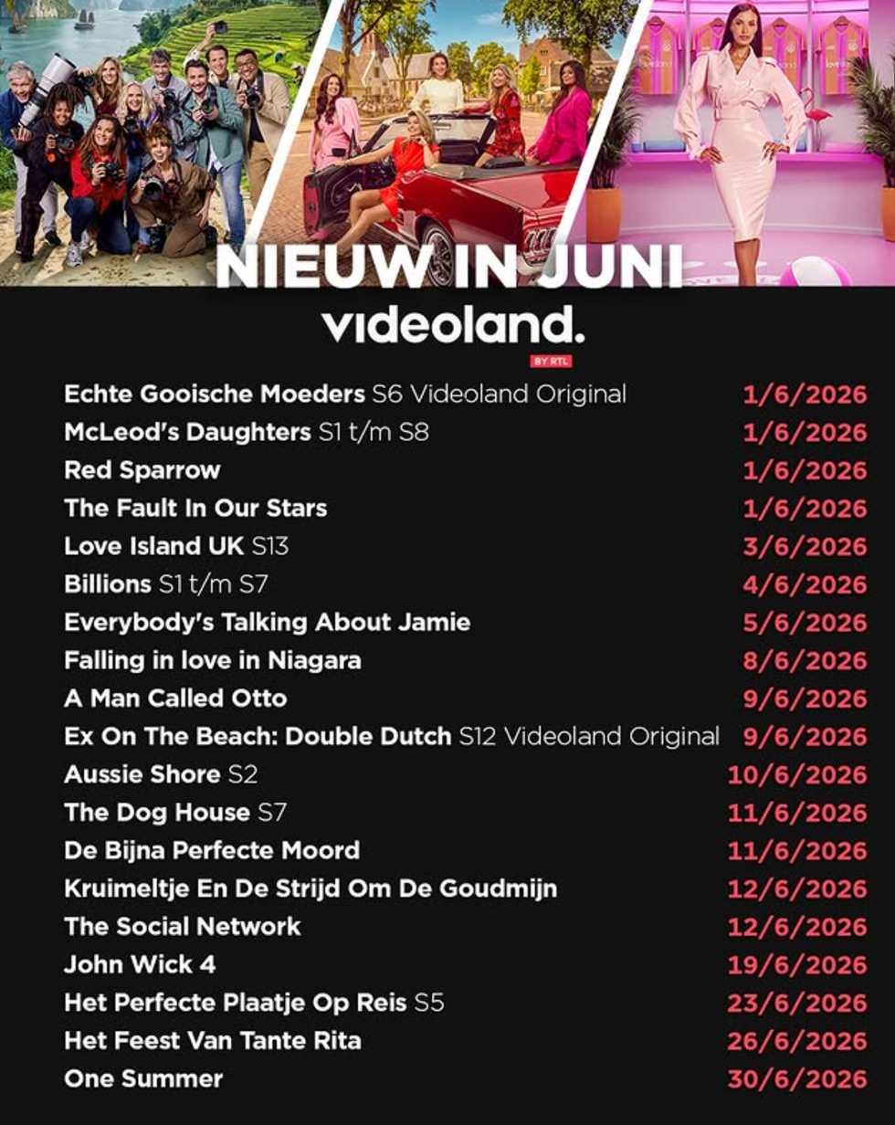 Videoland juni 2026