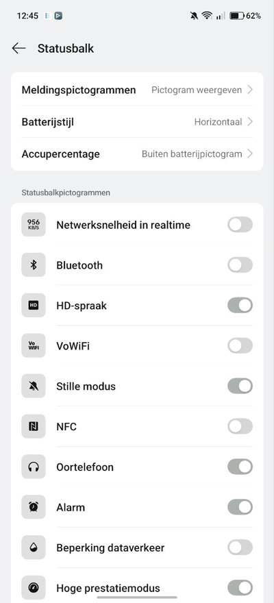 Oppo Find X9 Ultra statusbalk