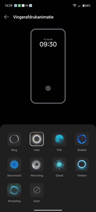 Oppo Find X9 Ultra vingerafdrukanimatie