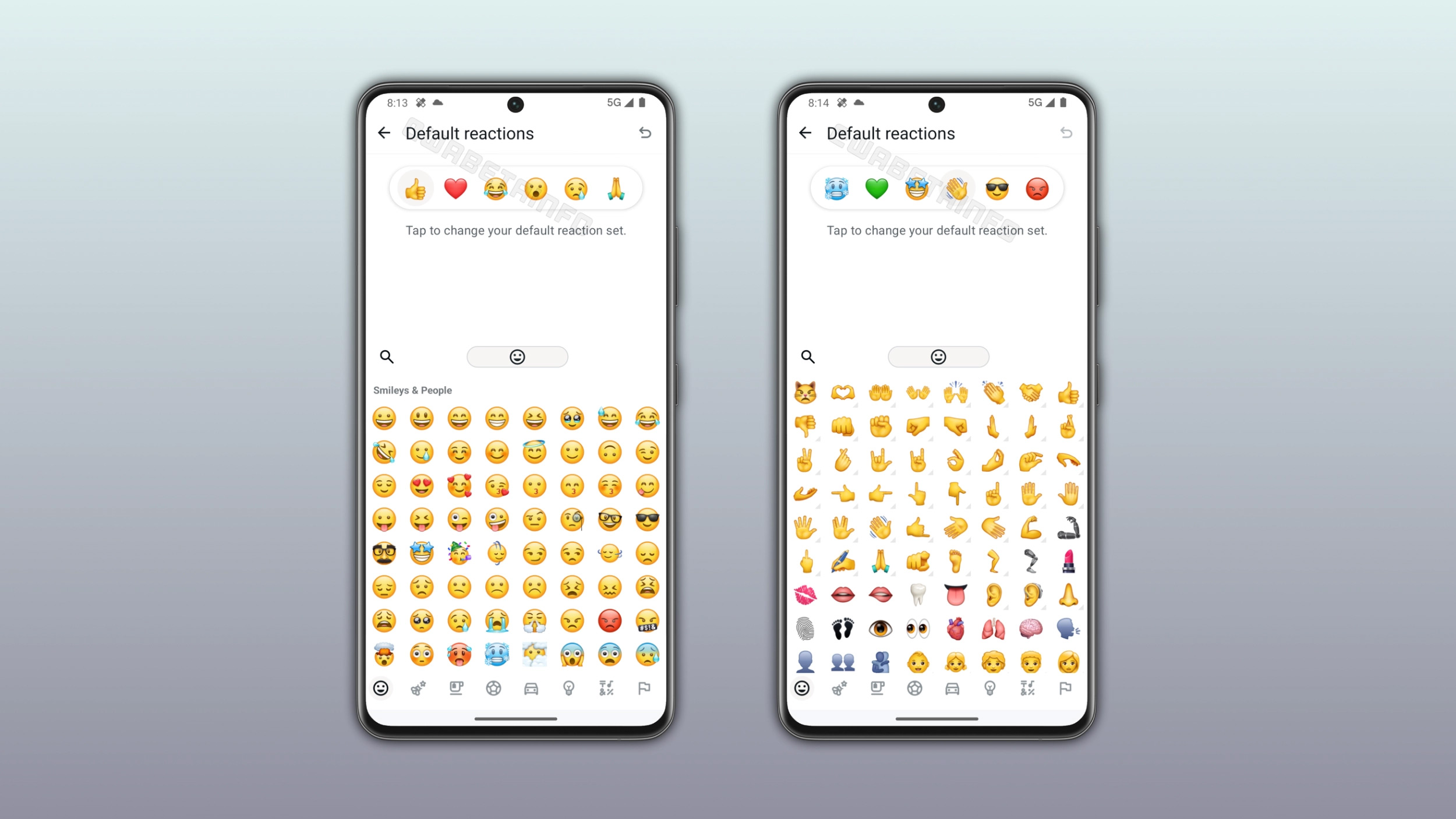 WhatsApp Aanpasbare emoji-reacties