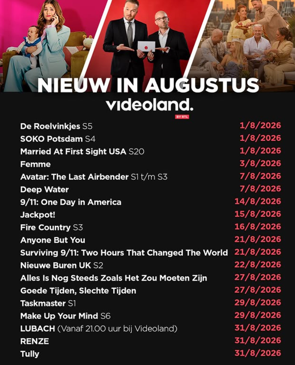 Videoland augustus 2026