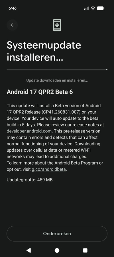 Android 17 QPR2 Beta 6