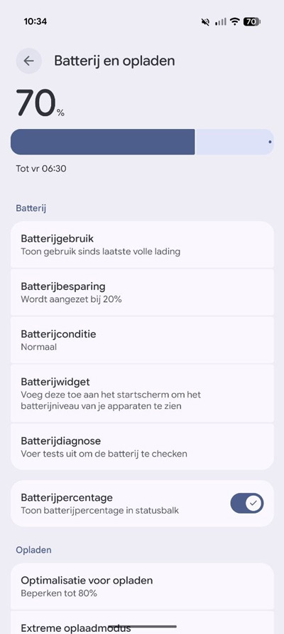 Android 17 batterij