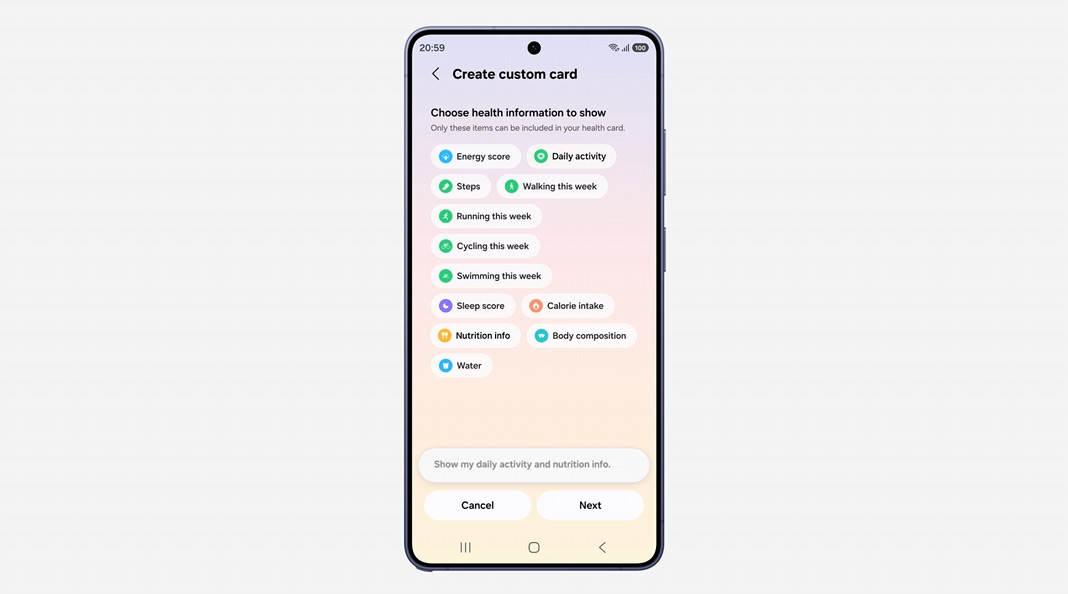 One UI 9 Now Brief custom card