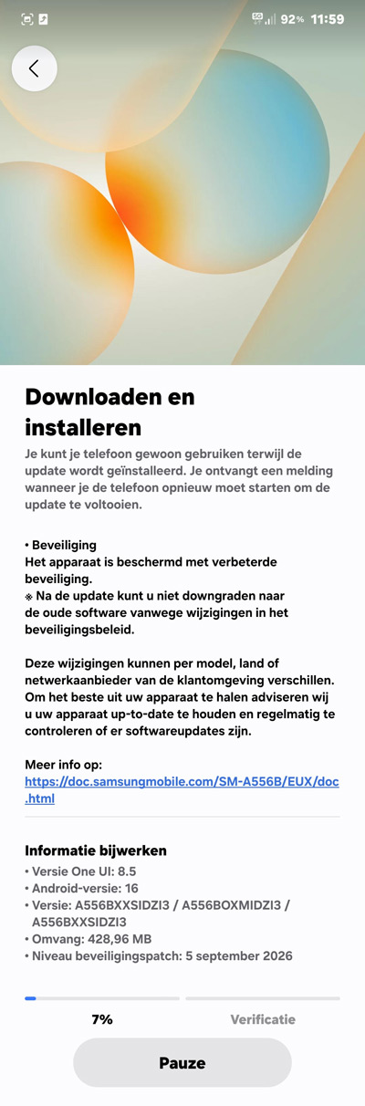 Samsung Galaxy A55 september update